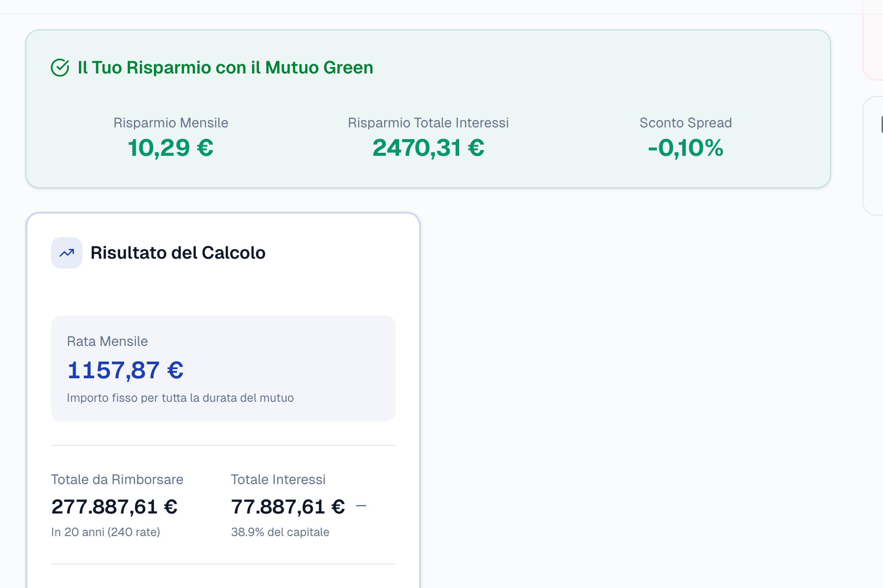 Risultato del calcolo